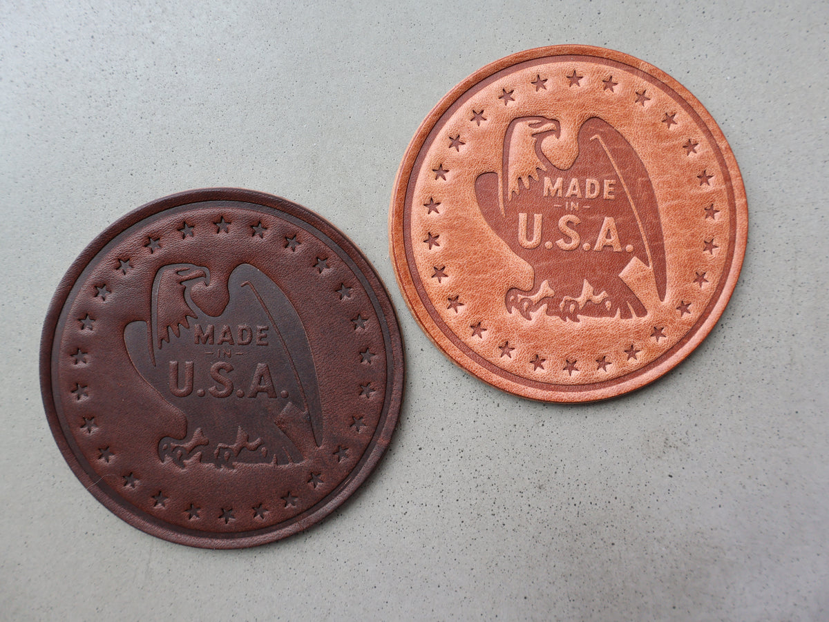 
                  
                    Hermann Oak Bald Eagle Leather Coasters
                  
                