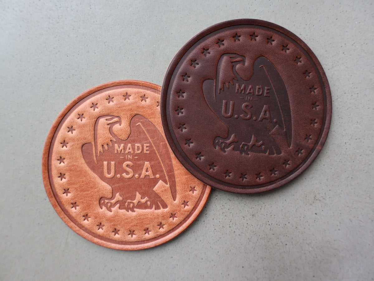 
                  
                    Hermann Oak Bald Eagle Leather Coasters
                  
                