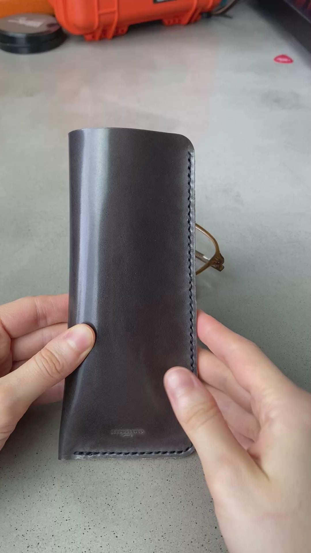
                  
                    Load and play video in Gallery viewer, The Cordovan Eyeglass Case - Grey
                  
                